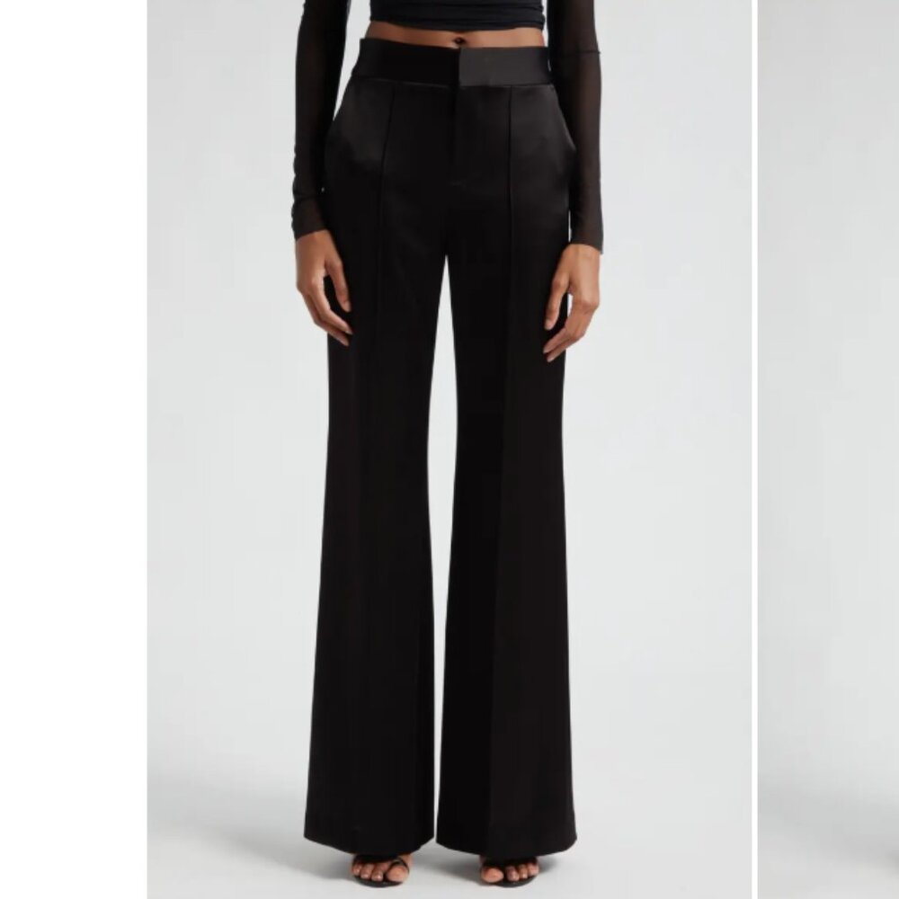 Alice + Olivia Black Wide-Leg Trousers